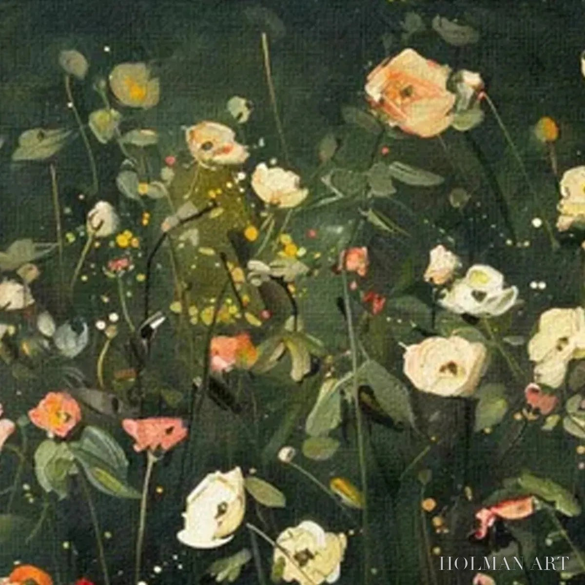 HOLMAN ART Whispering Meadow Panoramic – Wildflower Painting, Panoramic , Dark Floral Decor - image 3