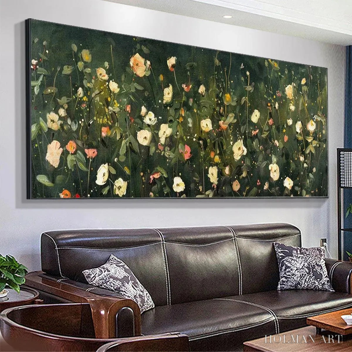 HOLMAN ART Whispering Meadow Panoramic – Wildflower Painting, Panoramic , Dark Floral Decor - image 5