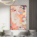 HOLMAN ART Coral Dream – Textured Abstract Painting, Pink and Orange , Vertical Canvas, Impasto Decor - image 2