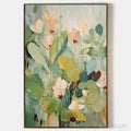 HOLMAN ART Lush Garden – Textured Floral Painting, Green and White , Vertical Canvas, Impressionist Decor - image 1