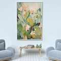 HOLMAN ART Lush Garden – Textured Floral Painting, Green and White , Vertical Canvas, Impressionist Decor - image 2