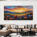 HOLMAN ART Sunset Serenade – Textured Floral Landscape Painting, Impasto , Horizontal Canvas, Sunset Decor - image 2