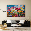 HOLMAN ART Field of Dreams – Textured Floral Painting, Impasto , Horizontal Canvas, Wildflower Decor - image 2