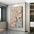 HOLMAN ART Pastel Petals – Textured Impasto Floral Painting, 3D Flower , Square Canvas, Romantic Decor - image 2