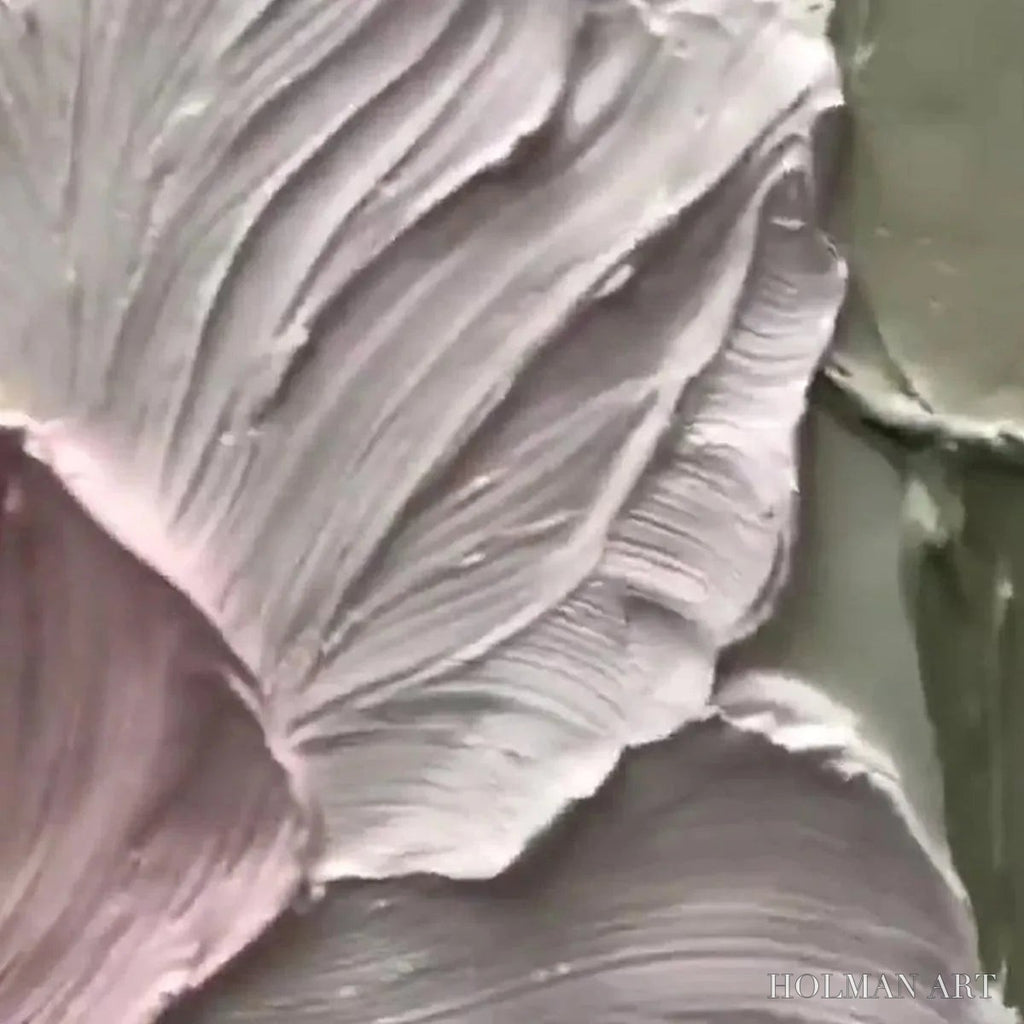 HOLMAN ART Pastel Petals – Textured Impasto Floral Painting, 3D Flower , Square Canvas, Romantic Decor - image 5