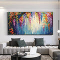 HOLMAN ART Wisteria Waterfall – Textured Floral Painting, Colorful Wisteria , Panoramic Canvas, Impressionist Decor - image 2