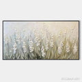 HOLMAN ART Whispering Fields – Textured White Floral Painting, 3D Flower , Panoramic Canvas, Serene Decor - image 1