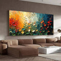 HOLMAN ART Wildflower Meadow – Textured Abstract Floral Painting, Colorful Wildflower , Panoramic Canvas, Modern Decor - image 2