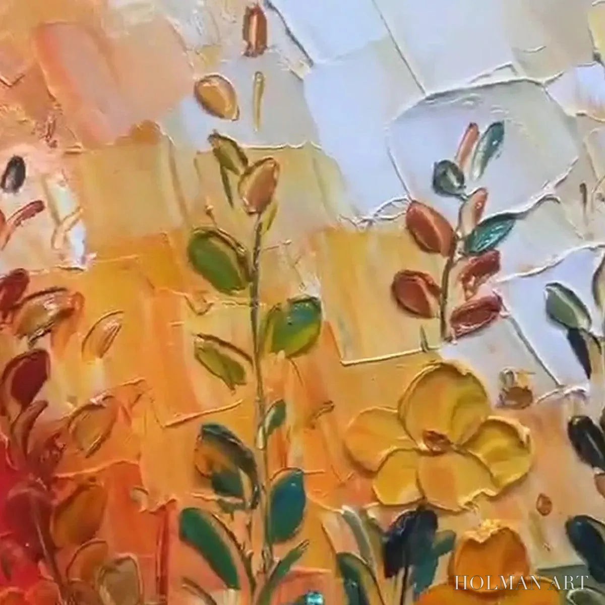 HOLMAN ART Wildflower Meadow – Textured Abstract Floral Painting, Colorful Wildflower , Panoramic Canvas, Modern Decor - image 6