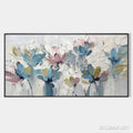 HOLMAN ART Pastel Dream – Textured Floral Painting, Pastel Flower , Panoramic Canvas, Impressionist Decor - image 1
