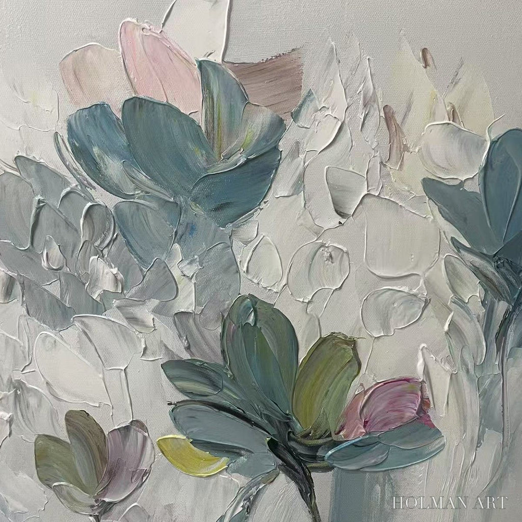 HOLMAN ART Pastel Dream – Textured Floral Painting, Pastel Flower , Panoramic Canvas, Impressionist Decor - image 3