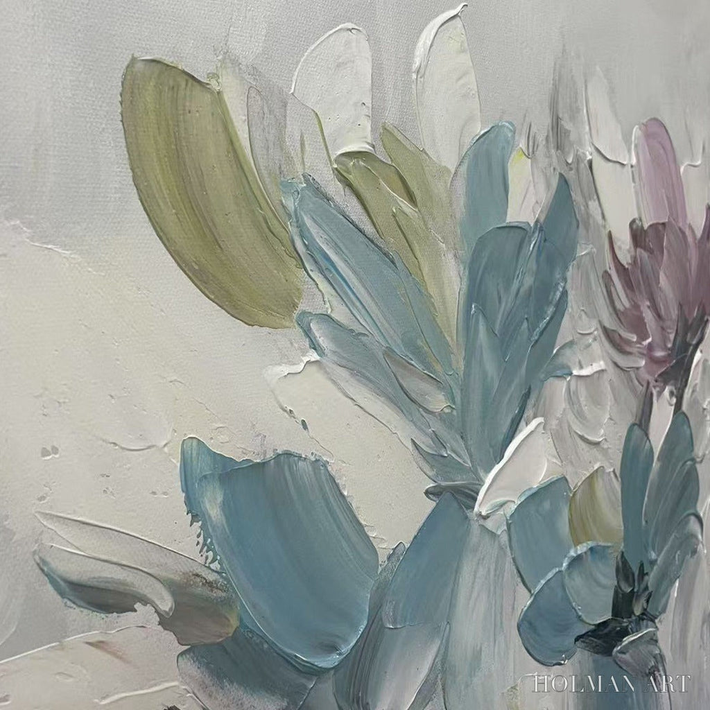 HOLMAN ART Pastel Dream – Textured Floral Painting, Pastel Flower , Panoramic Canvas, Impressionist Decor - image 5
