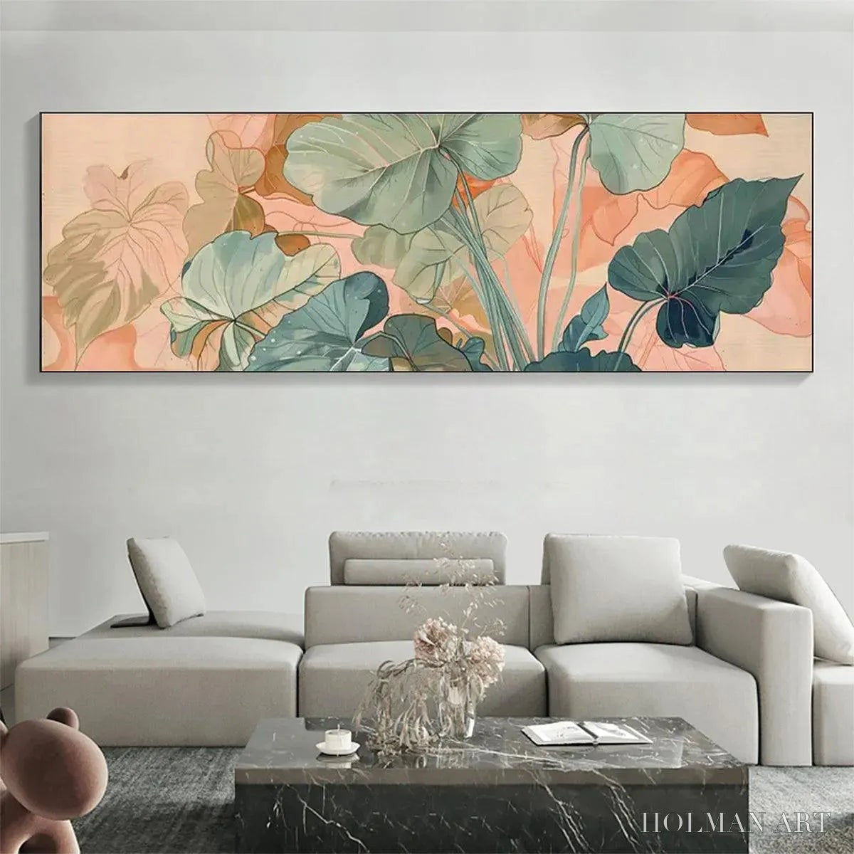 HOLMAN ART Tropical Leaf Panoramic – Botanical Painting, Panoramic - image 2