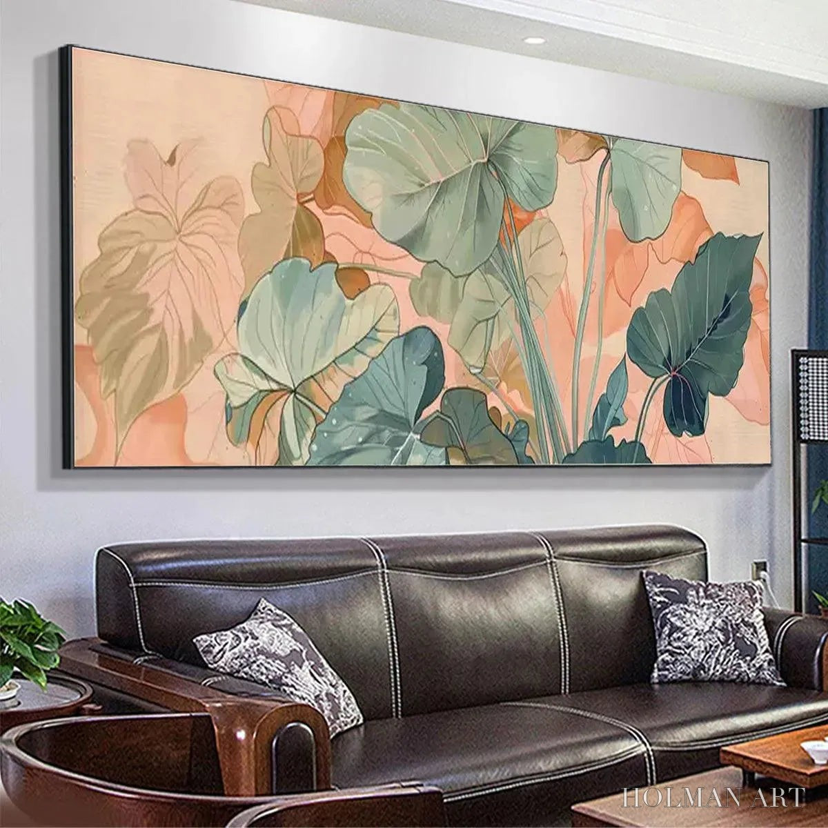HOLMAN ART Tropical Leaf Panoramic – Botanical Painting, Panoramic - image 5