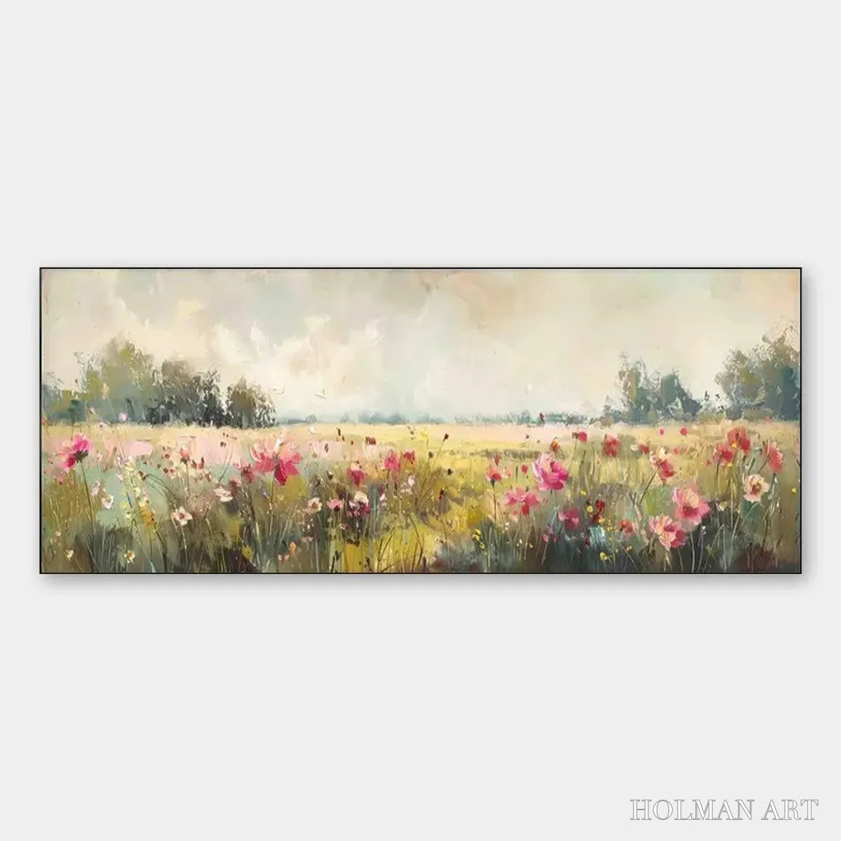 HOLMAN ART Wild Flower Field Panoramic – Wildflower Painting, Panoramic - image 1