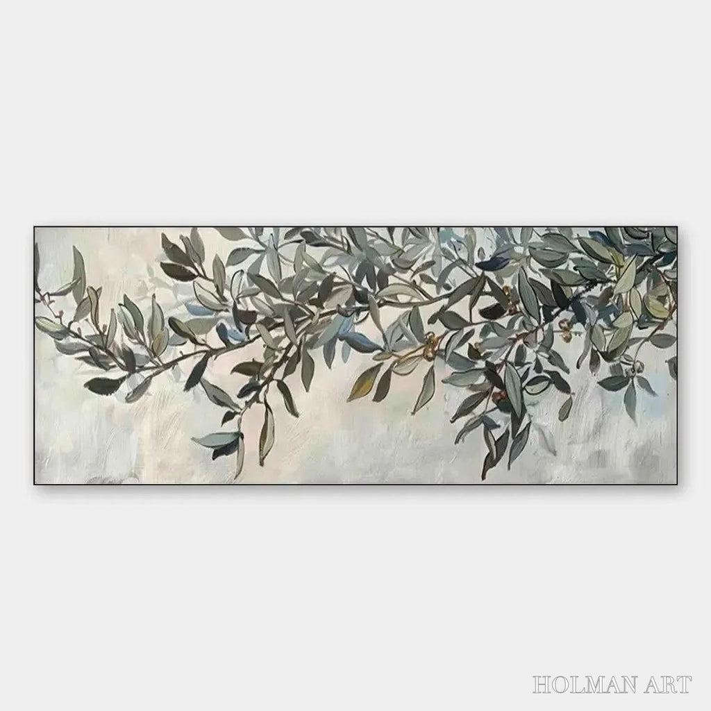 HOLMAN ART Olive Branch Panoramic – Botanical Painting, Panoramic - image 1