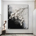 HOLMAN ART White Floral Impasto – Textured Floral Painting, Square - image 2