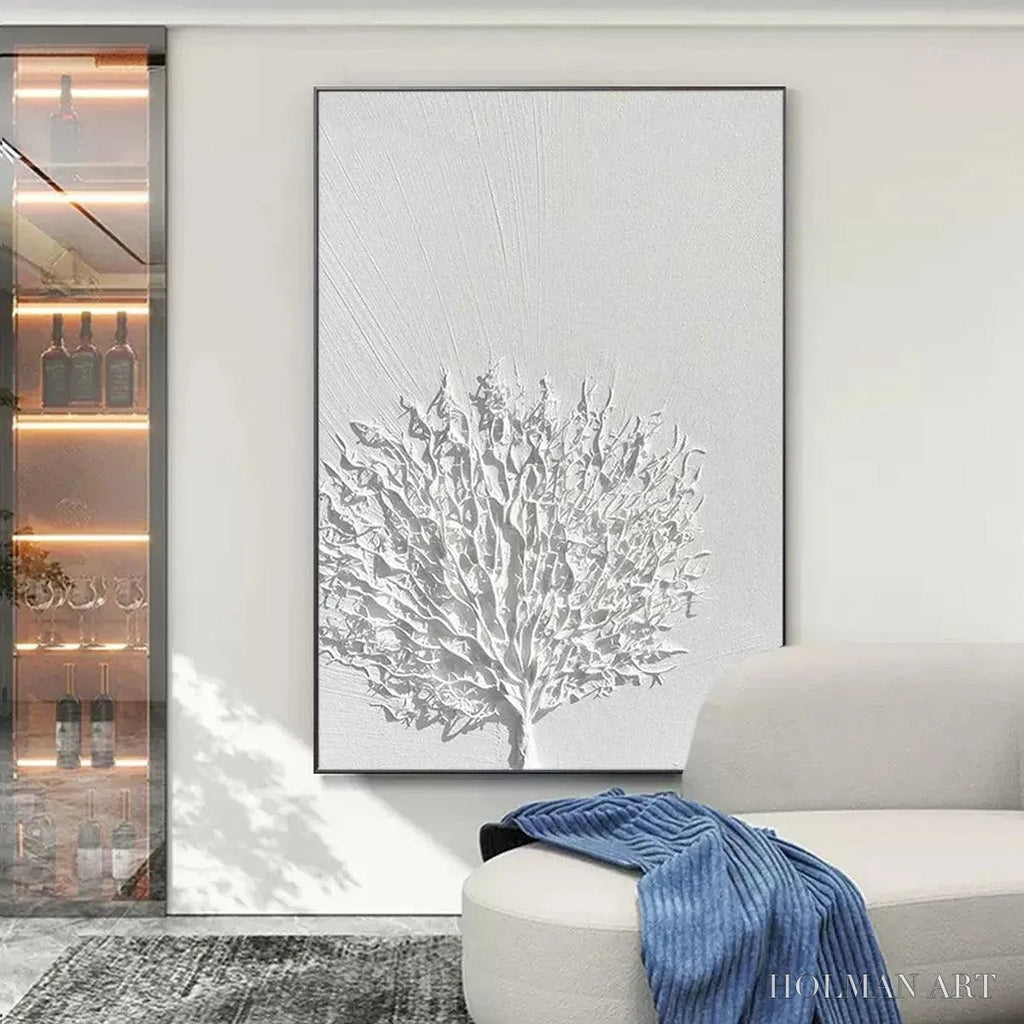 HOLMAN ART White Textured Tree – Textured Floral - image 2