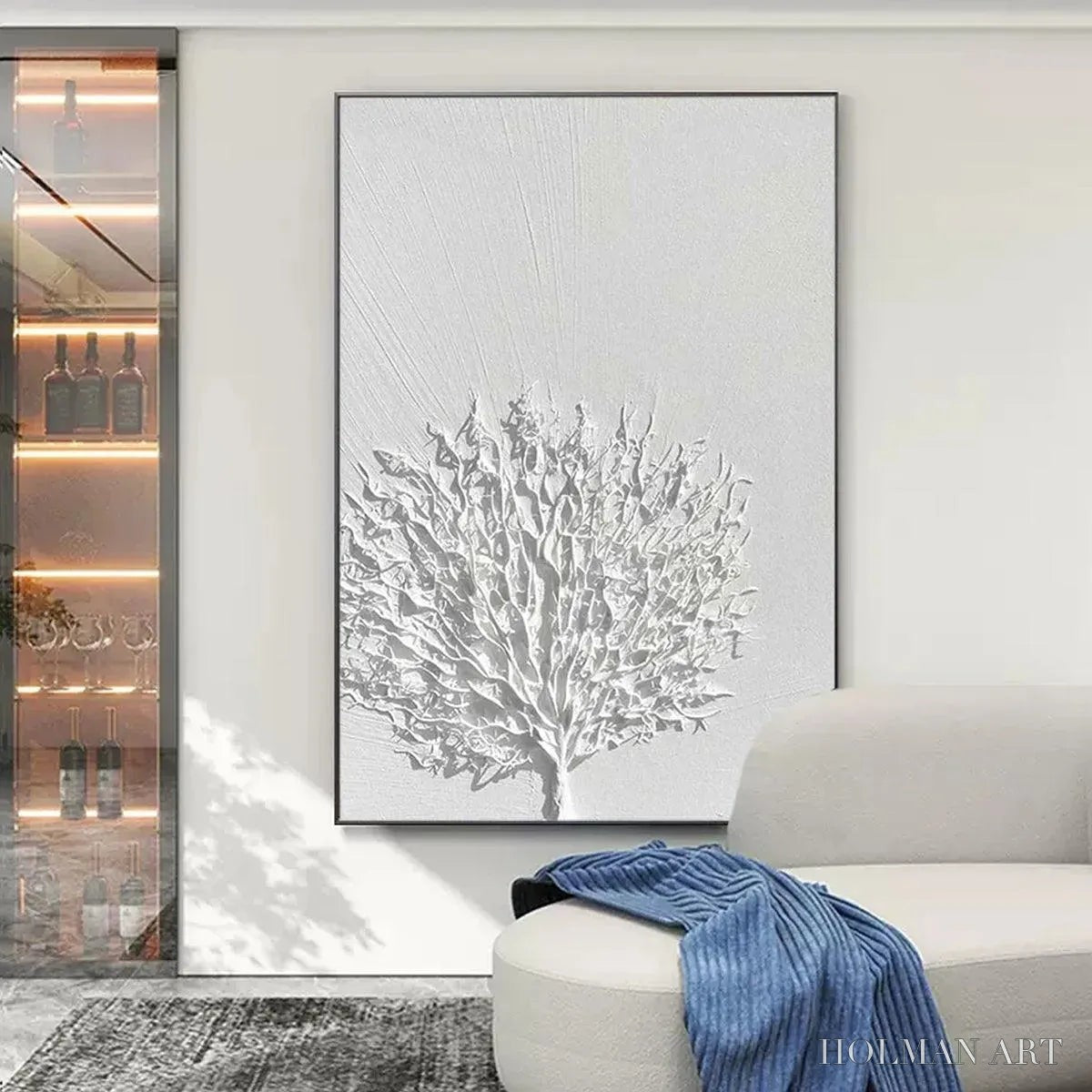 HOLMAN ART White Textured Tree – Textured Floral - image 2