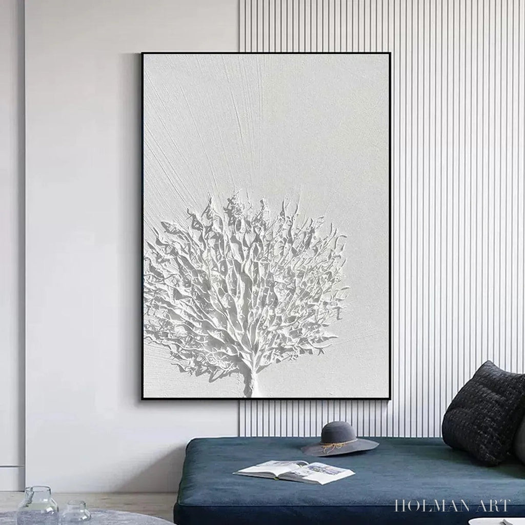 HOLMAN ART White Textured Tree – Textured Floral - image 5