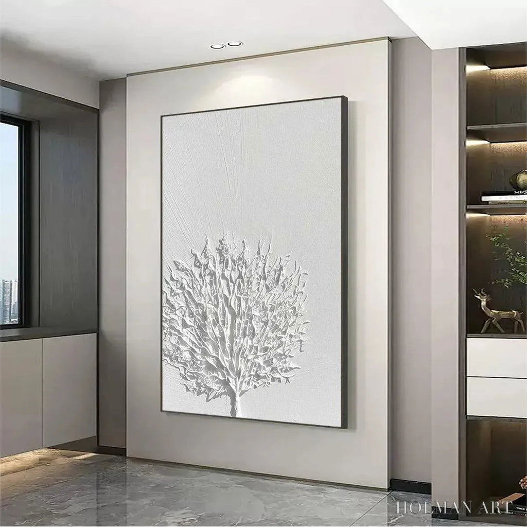 HOLMAN ART White Textured Tree – Textured Floral - image 6