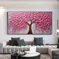 HOLMAN ART Pink Blossom Abundance – Textured Impasto Cherry Blossom Tree Painting, Horizontal - image 2