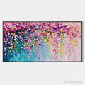 HOLMAN ART Wisteria Cascade – Textured Impressionist Floral Painting, Horizontal - image 1