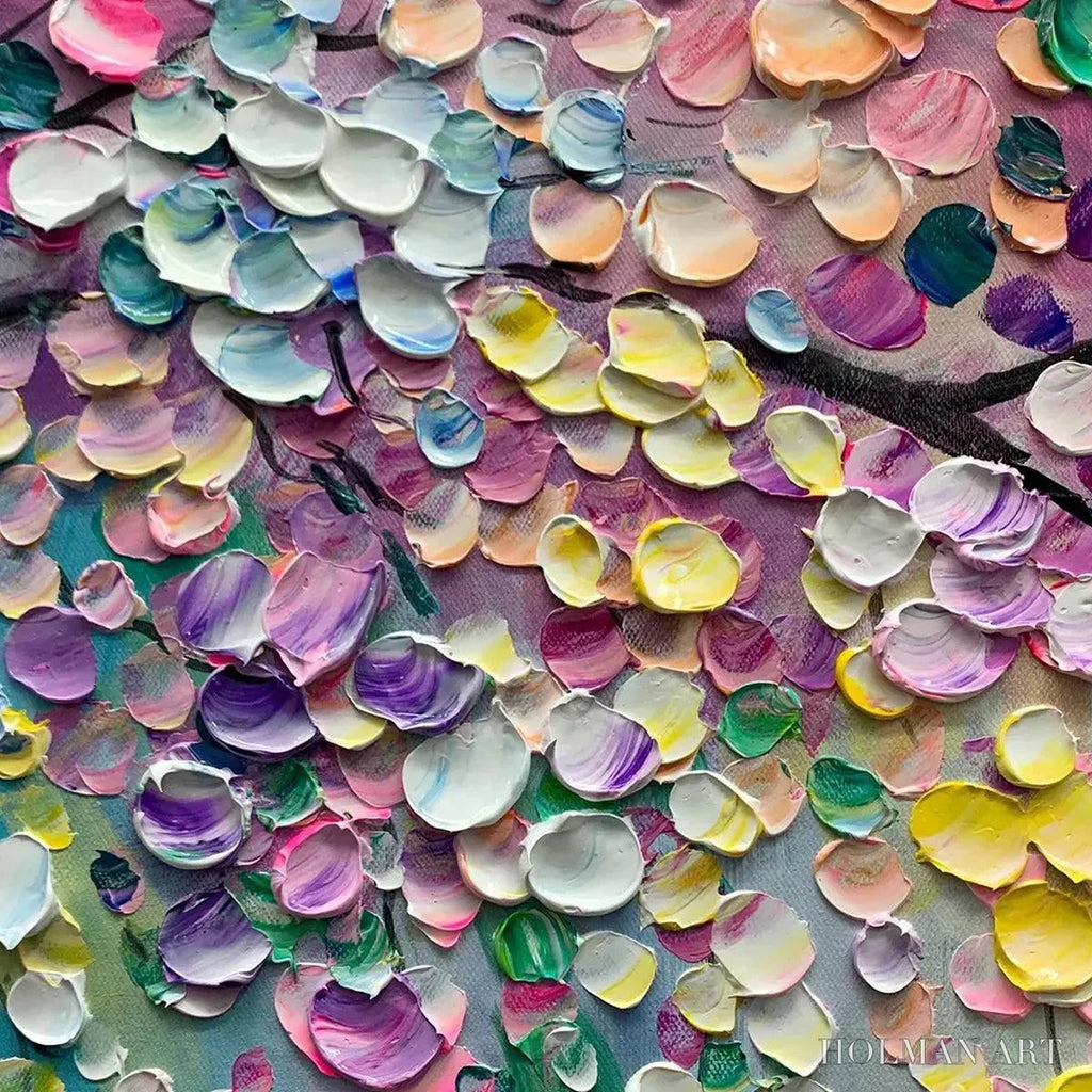 HOLMAN ART Wisteria Cascade – Textured Impressionist Floral Painting, Horizontal - image 6
