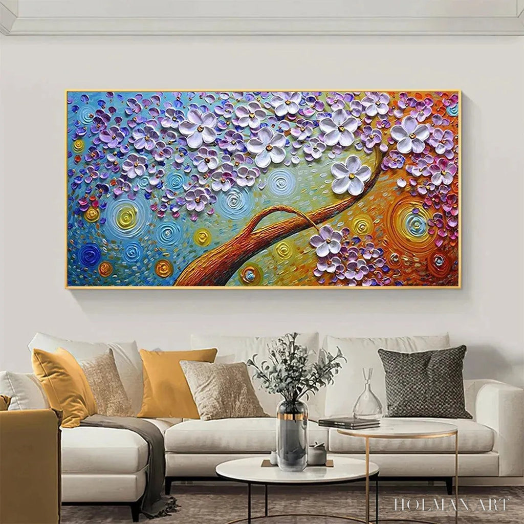 HOLMAN ART Lilac Dream – Textured Floral Painting in Purple and Gold - image 2