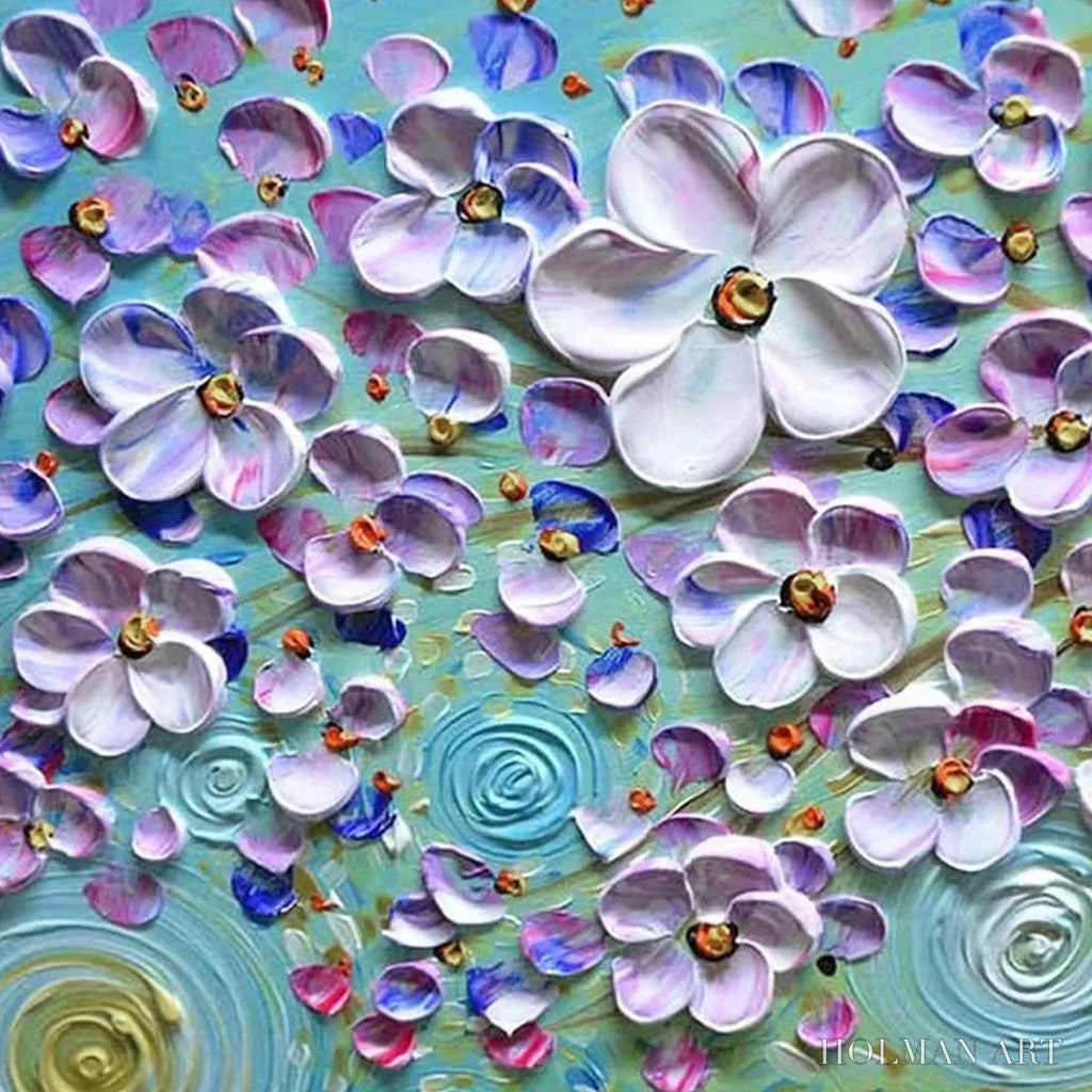 HOLMAN ART Lilac Dream – Textured Floral Painting in Purple and Gold - image 3