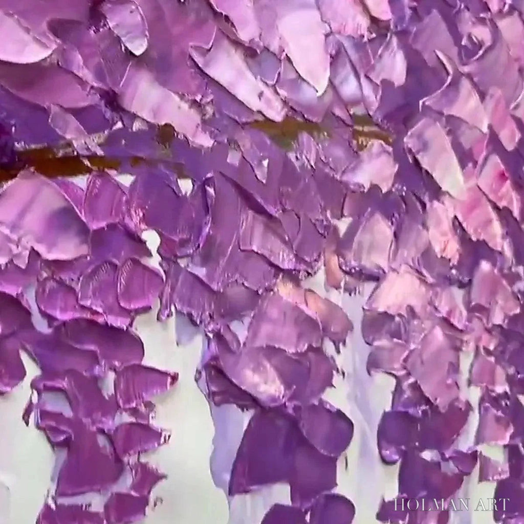 HOLMAN ART Purple Wisteria – Textured Floral Painting in Purple - image 3