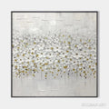 HOLMAN ART White Blossom Field – Textured White Floral Painting, Square - image 1