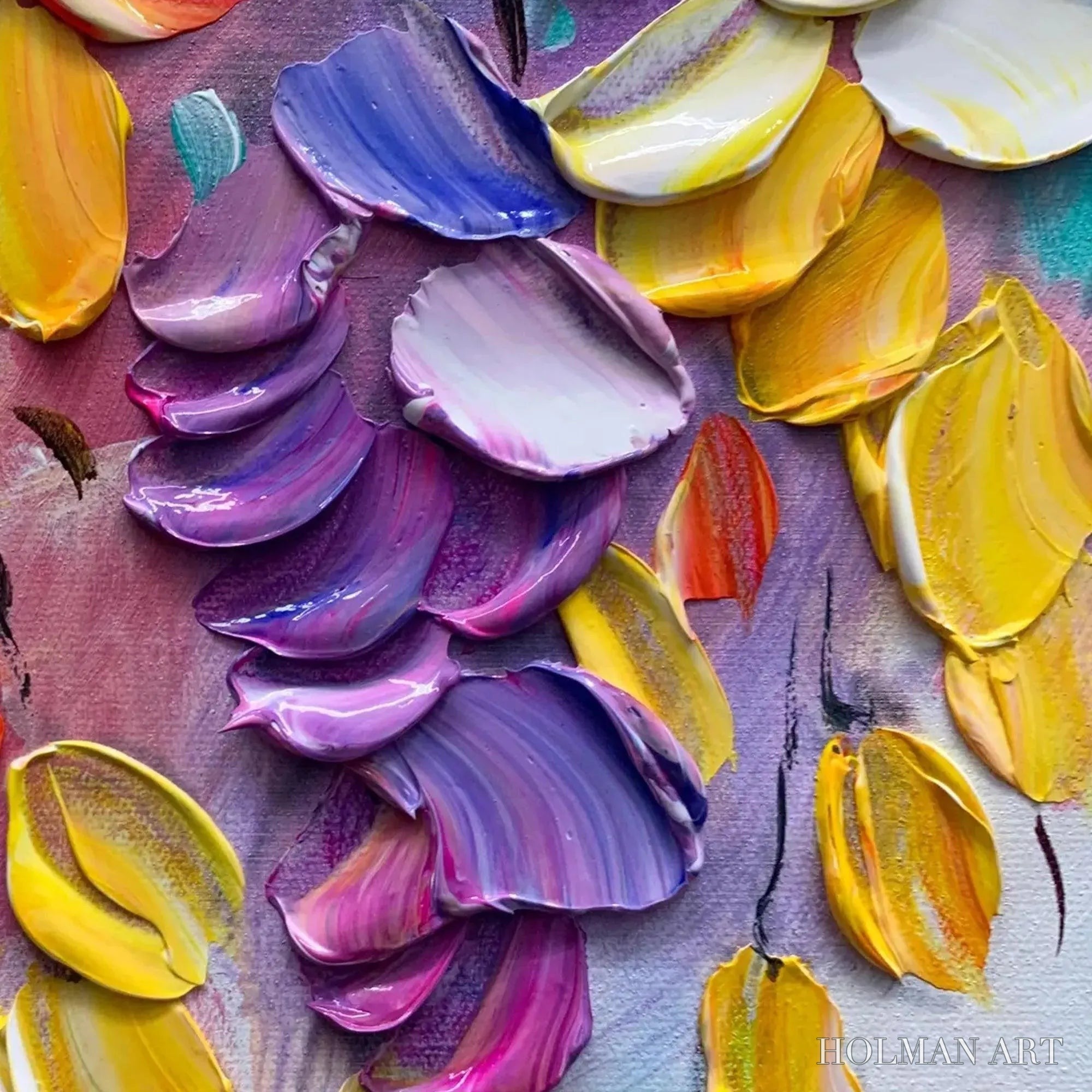HOLMAN ART Cascading Color – Textured Floral Impasto Painting - image 3