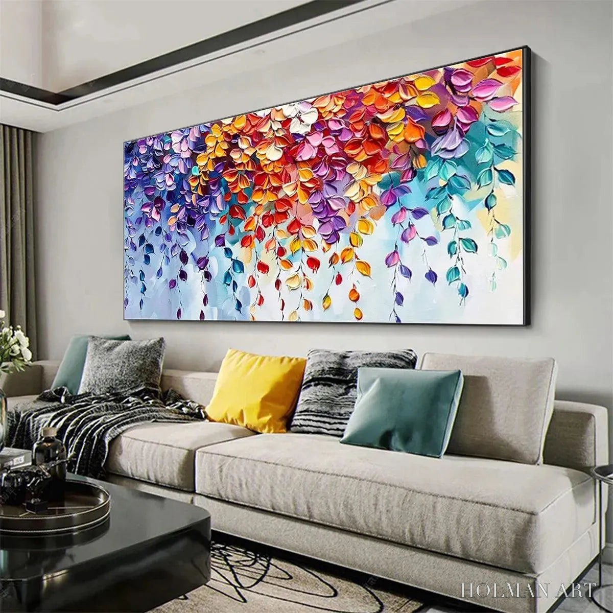 HOLMAN ART Cascading Color – Textured Floral Impasto Painting - image 6