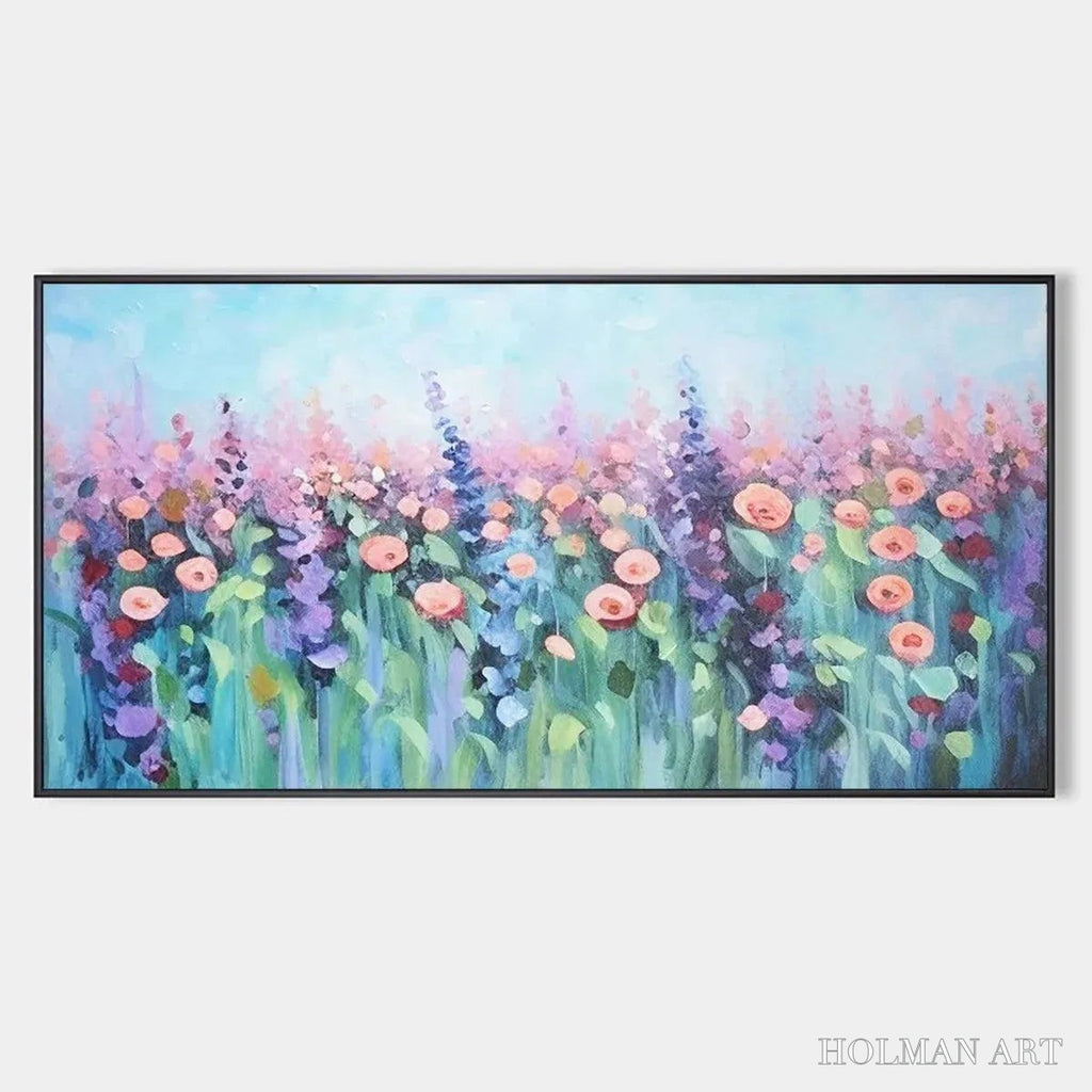HOLMAN ART Pastel Meadow – Impressionistic Floral Landscape Painting - image 1