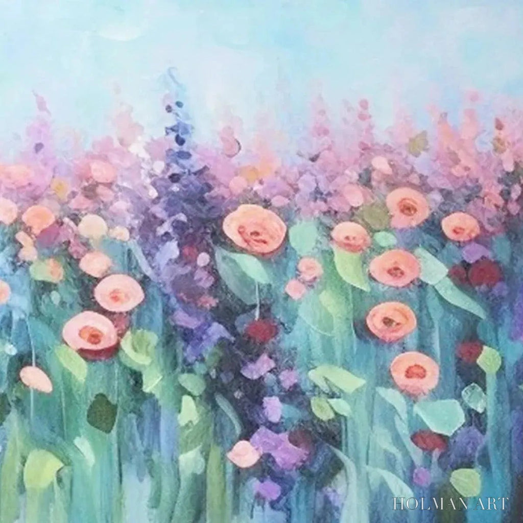 HOLMAN ART Pastel Meadow – Impressionistic Floral Landscape Painting - image 3
