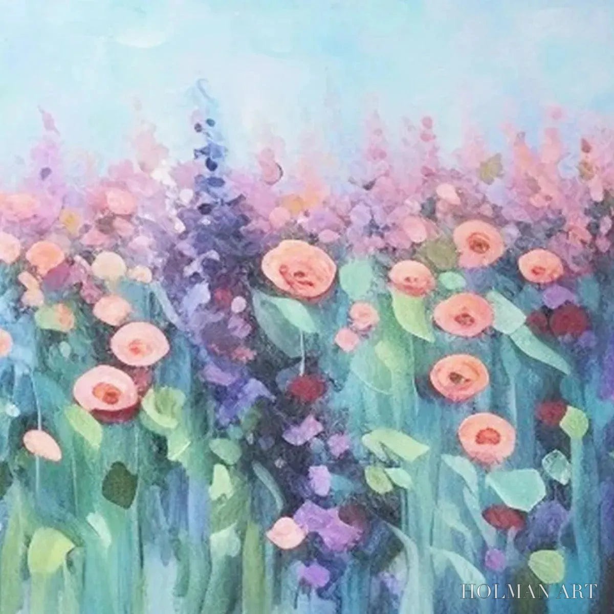 HOLMAN ART Pastel Meadow – Impressionistic Floral Landscape Painting - image 3