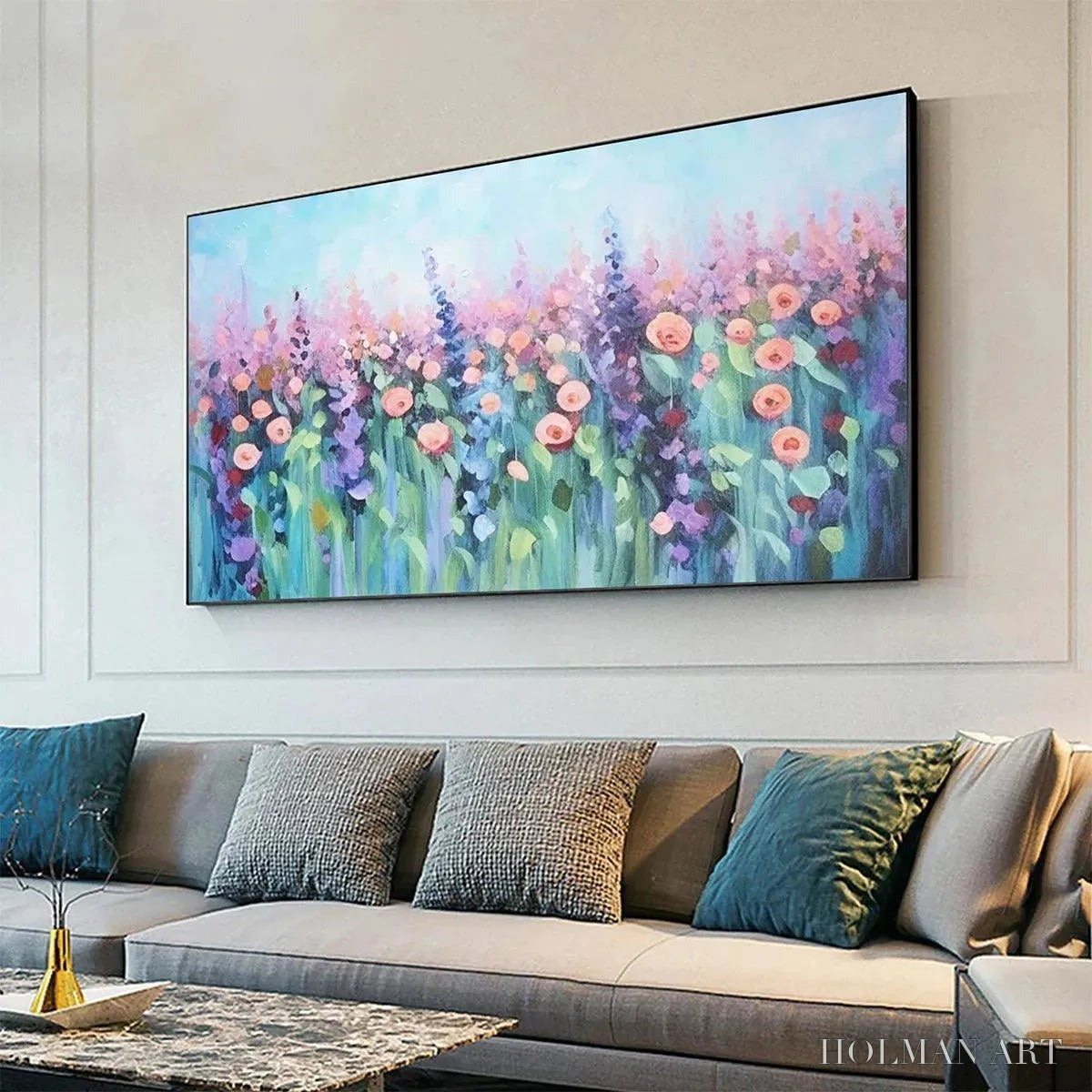 HOLMAN ART Pastel Meadow – Impressionistic Floral Landscape Painting - image 4