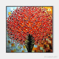 HOLMAN ART Crimson Bouquet – Textured Impasto Floral Painting in Red - image 1