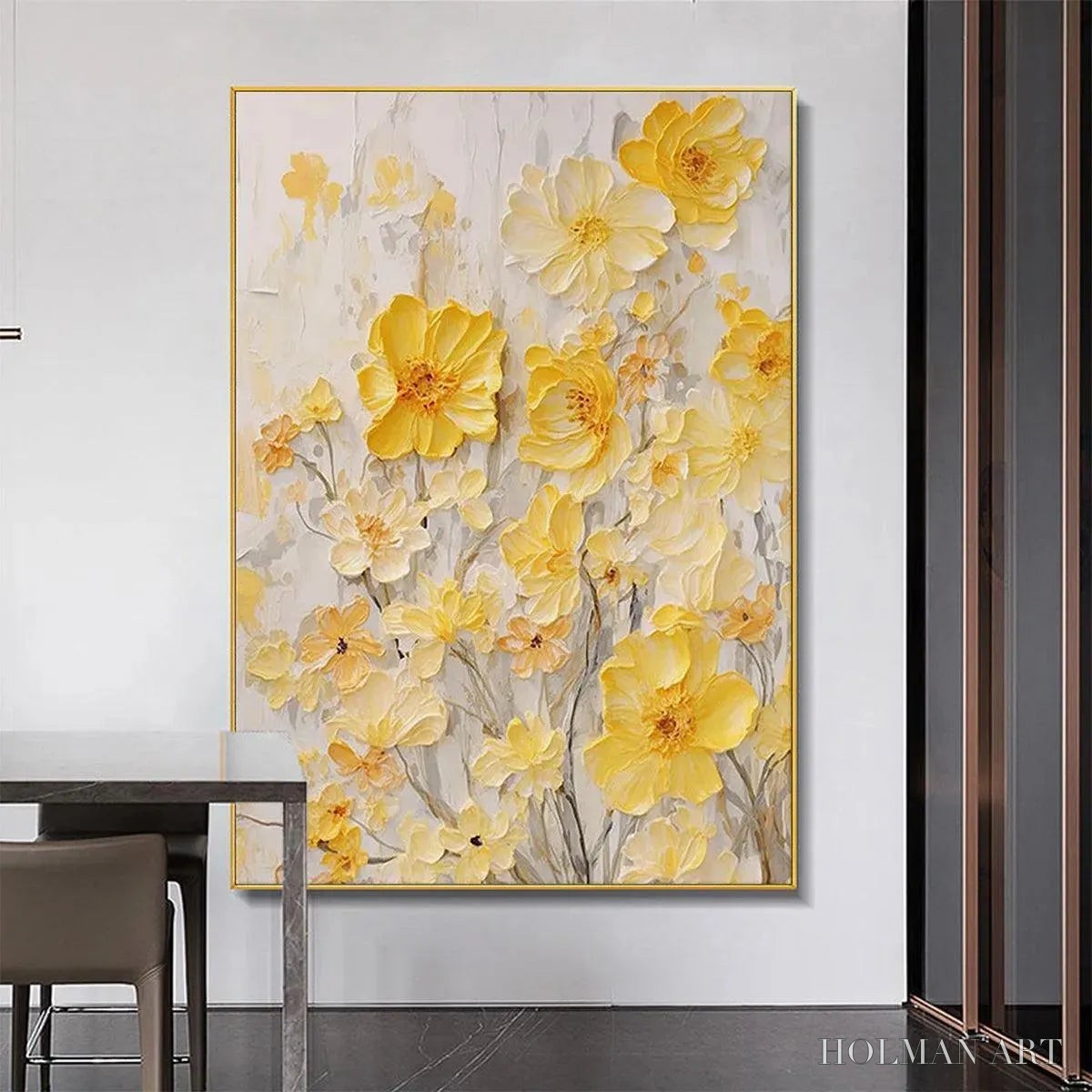 HOLMAN ART Golden Sunflowers – Textured Impasto Floral Painting in Yellow - image 2