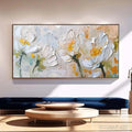 HOLMAN ART White Blossoms – Textured Impasto Floral Painting in White and Beige - image 2