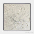 HOLMAN ART White Peony – Textured Minimalist Floral Painting in White - image 1