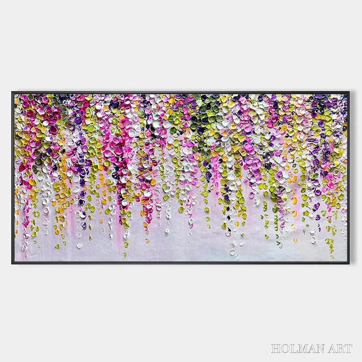 HOLMAN ART Wisteria Cascade – Textured Impasto Floral Painting in Pink, Purple, and Green - image 1