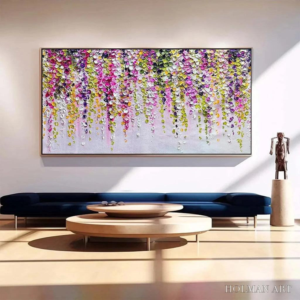 HOLMAN ART Wisteria Cascade – Textured Impasto Floral Painting in Pink, Purple, and Green - image 2