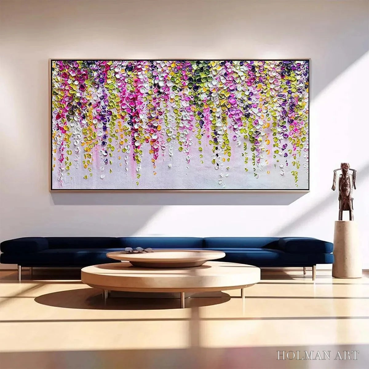HOLMAN ART Wisteria Cascade – Textured Impasto Floral Painting in Pink, Purple, and Green - image 2