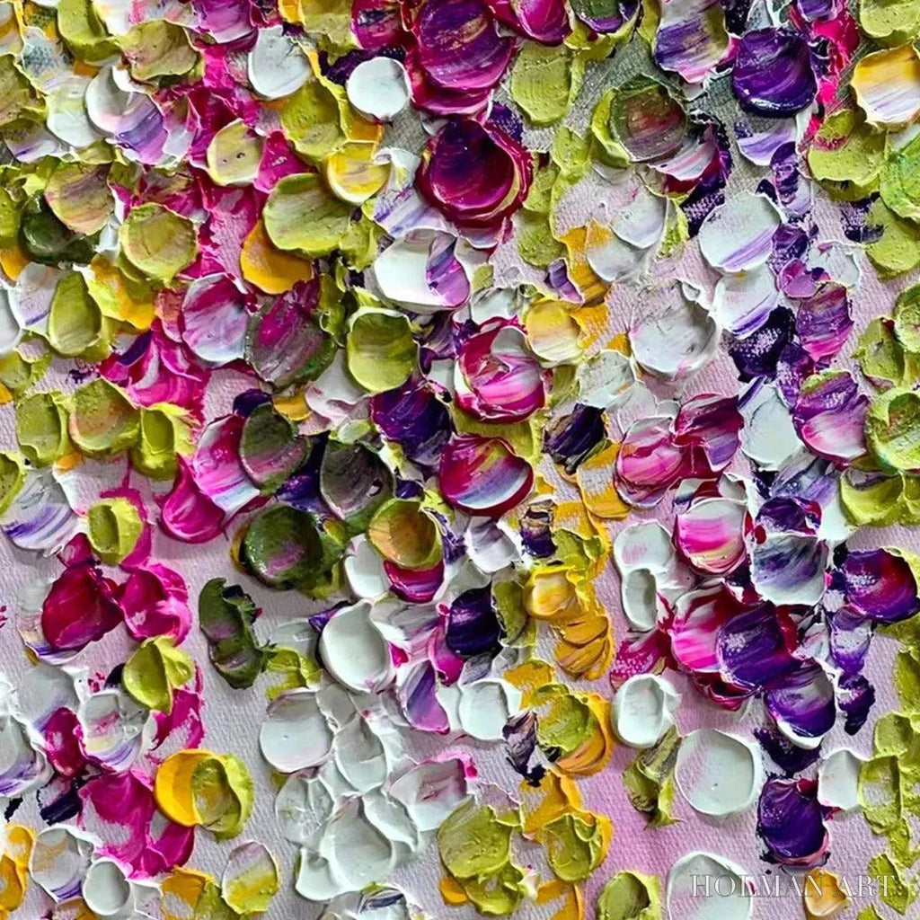HOLMAN ART Wisteria Cascade – Textured Impasto Floral Painting in Pink, Purple, and Green - image 5