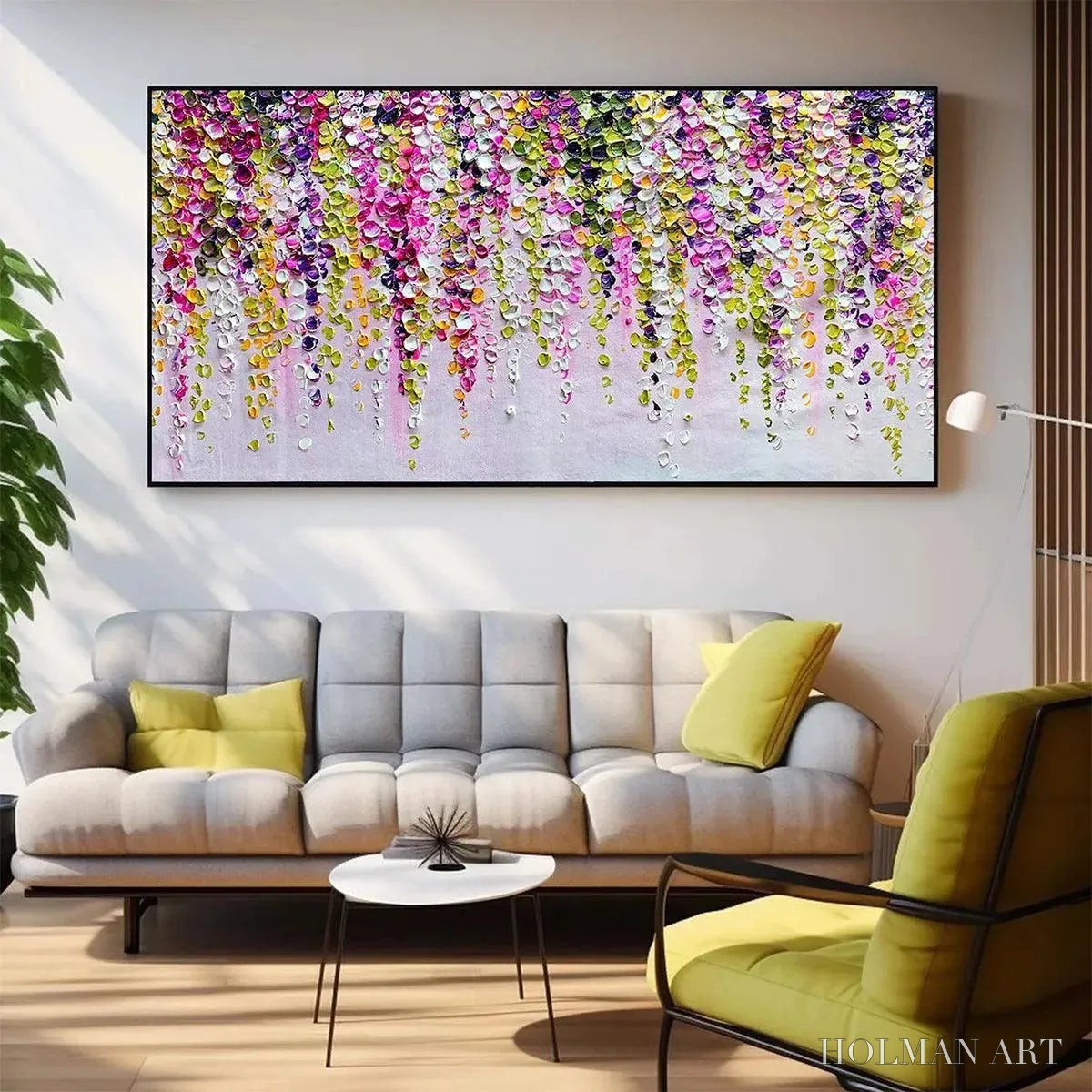 HOLMAN ART Wisteria Cascade – Textured Impasto Floral Painting in Pink, Purple, and Green - image 6