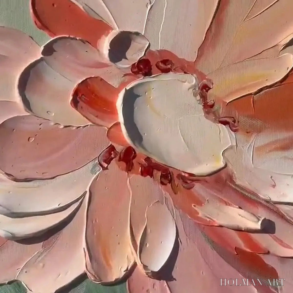 HOLMAN ART Sunkissed Garden – Textured Floral Impasto Painting in Orange and White - image 3