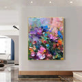 HOLMAN ART Colorful Bloom – Vertical Impasto Floral Painting in Vibrant Colors - image 2
