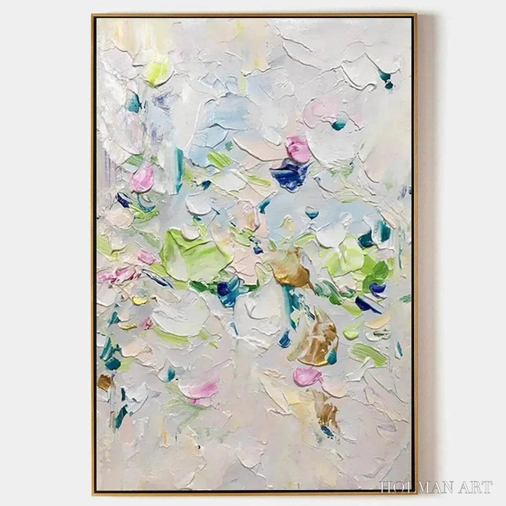 HOLMAN ART Spring Blossom – Textured Abstract Floral Painting in Light Pastel Colors - image 1
